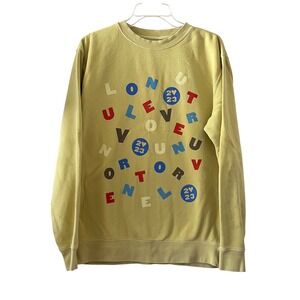 Harry Styles Love On Tour 2023 Crewneck Sweatshirt Yellow Size M